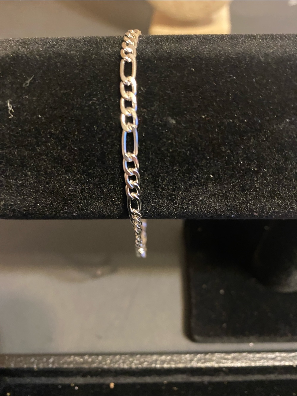 Sterling Silver Figaro Chain Bracelet - Silver